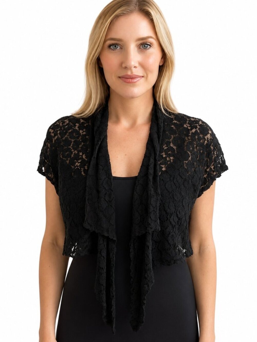 Karen Kane Black Lace Shrug Wrap XS